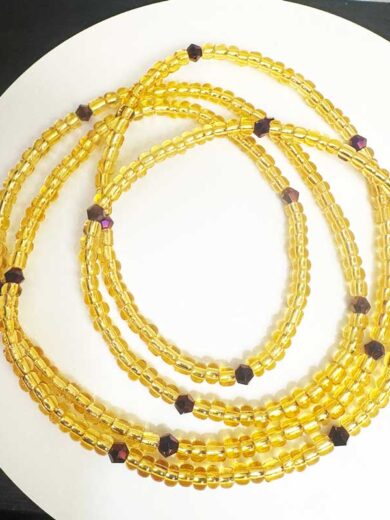 Elastic Waist Bead - Gold and Purple