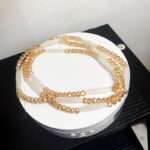 Elastic Waist Bead - White and Rose Gold