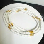 Elastic Waist Bead - White and Gold