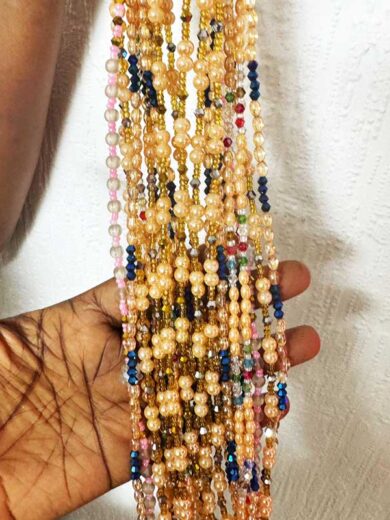 Waist Bead - Peach and Blue