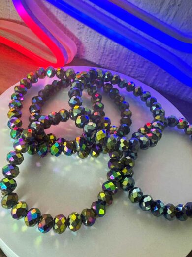 CRYSTAL BRACELET - METALLIC GREEN