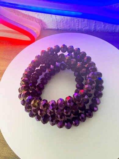 CRYSTAL BRACELET - METALLIC PURPLE